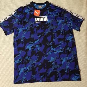 Blue Puma Men's Camouflage Logo T-Shirt NWT